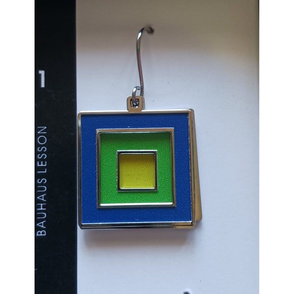 Bauhaus Primaries #1 Dangle Earrings - Picture 2 of 5
